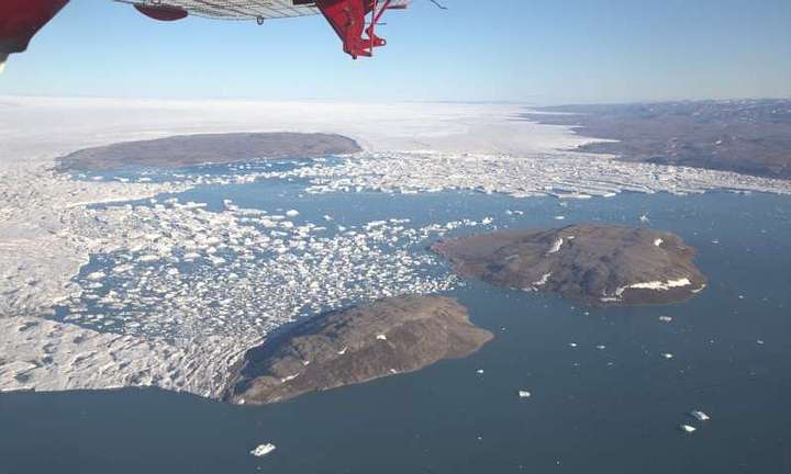 Vista aérea del norte de Groenlandia.