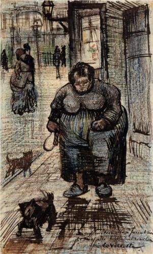 'Mujer paseando a su perro', 1886, por Vincent van Gogh.