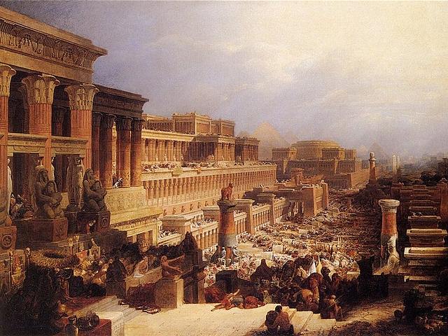 El Éxodo es el mito fundacional de los israelitas. Imagen: 'Los israelitas yéndose de Egipto', óleo de David Roberts, 1828. Museo de Arte, Birmingham.